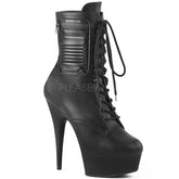 6" Heel DELIGHT-1020PK Black Faux Leather